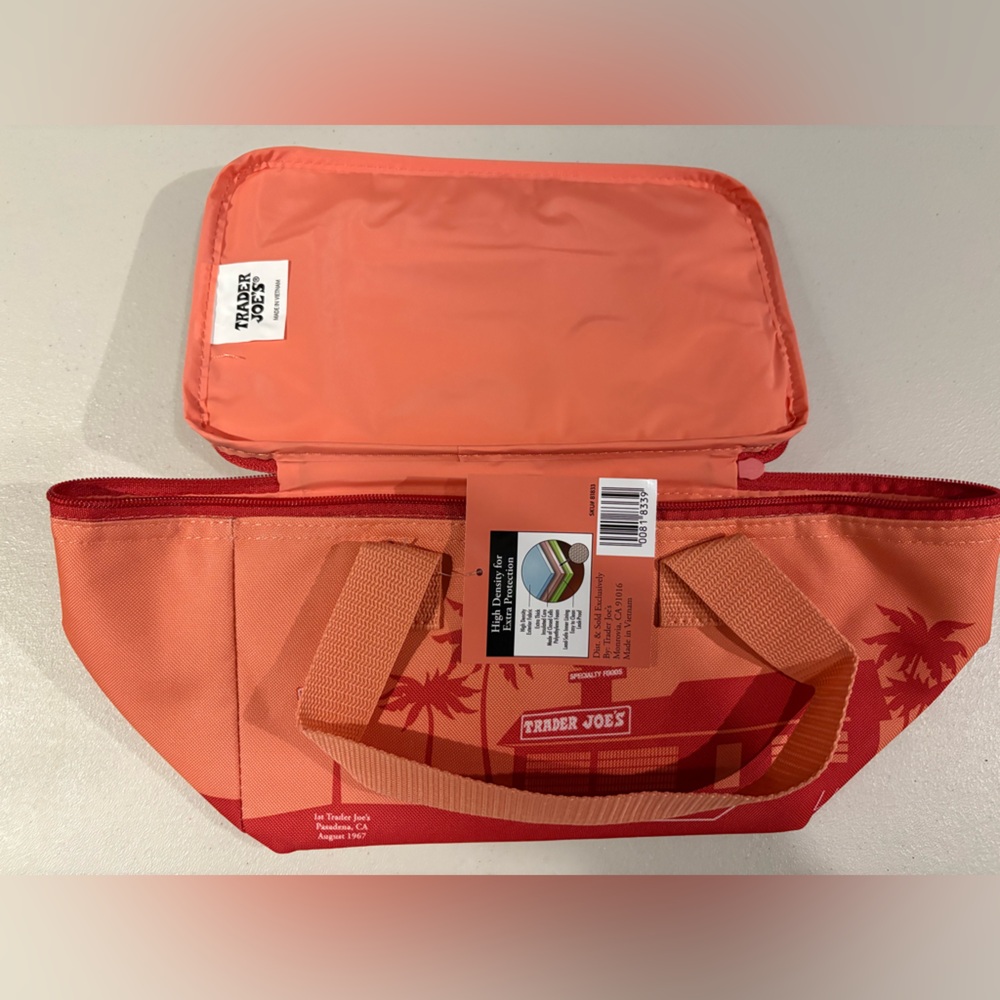 Trader Joe's coral mini insulated bag